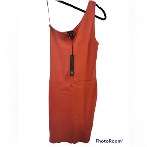 House of Harlow 1960 ribbed one shoulder dress burnt orange size Medium